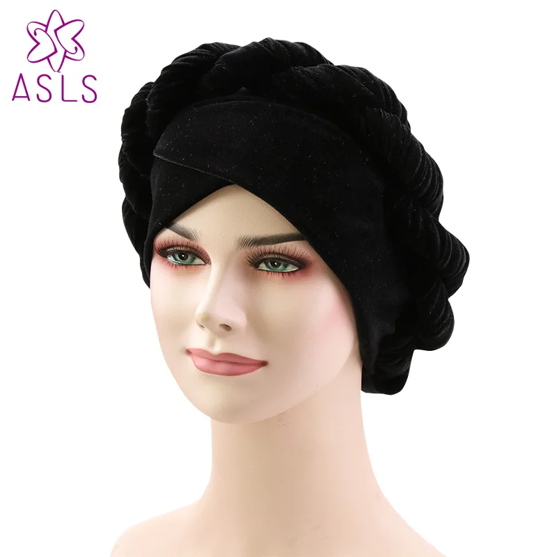 Элегантный женский вельветовый тюрбан горячий StyleTurban шляпы для химиотерапии бандана головной платок для девушек аксессуары для волос