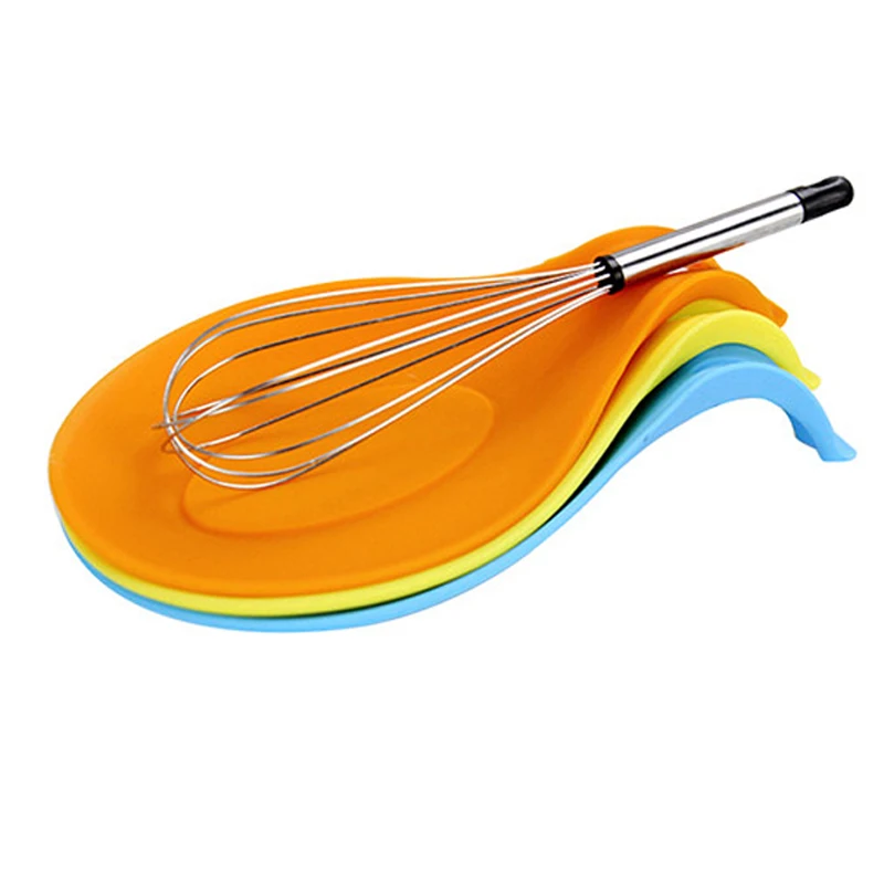 Kitchen Silicone Spoon Rest Heat Resistant Spatula Holder Silicone Stand for Ladle Spoon Table Accessories Mats Cooking Tools (7)