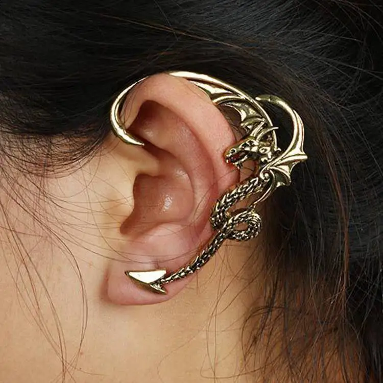 

Latest Clip Earrings Retro-Gothic Style Popular In Europe And America People Listed Dragon Ear-hanging Earring Wholesale