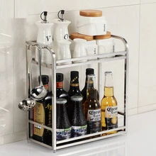 304 из нержавеющей стали кухонная приправа стеллаж для выставки товаров приправы масла соль соус, уксус стеллаж для хранения соевый соус специй wx8161050