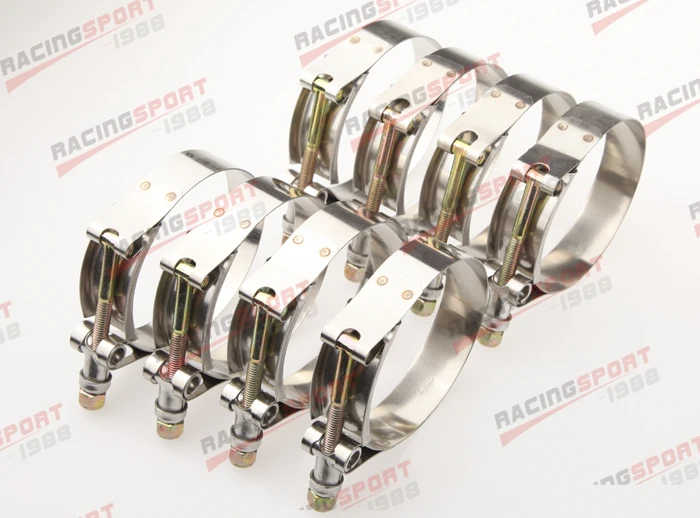 Pack of 8pcs 2.5'' T BOLT CLAMPS Turbo Pipe Hose Coupler Stainless