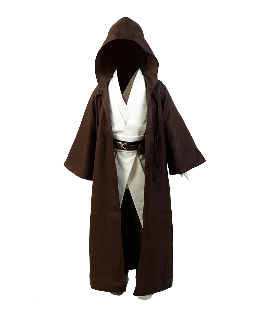 Hot Movie Cosplay Star Wars Kenobi Jedi Cosplay Costume Brown Cloak Robe Child Version Full Sets