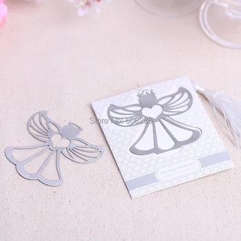 

Newest 100pcs/lot Creative stainless steel angel bookmark wedding and baby shower party favor