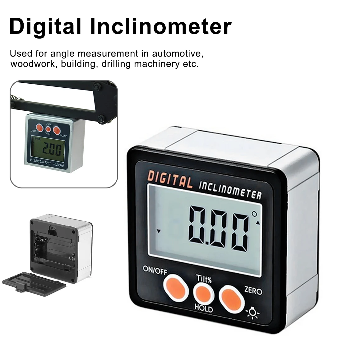 

Digital Bevel Box Digital Inclinometer 0-360 Electronic Protractor Angle ruler Angle Gauge Meter LCD Inclinometer Gradiometer