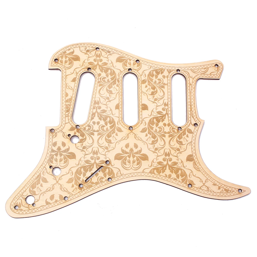 SSS деревянная Гитара Pickguard Древесина клена с декоративным цветочным узором для