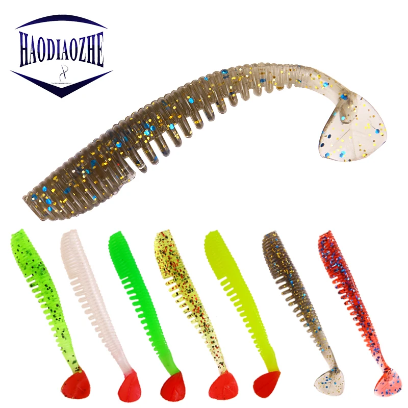 

10pcs/lot Fishing Lure Soft Lures 8cm 2.5g Souple Shad Artificial Worm Grubs Pesca Wobblers Carp Vivid Swimming Bait Accessories