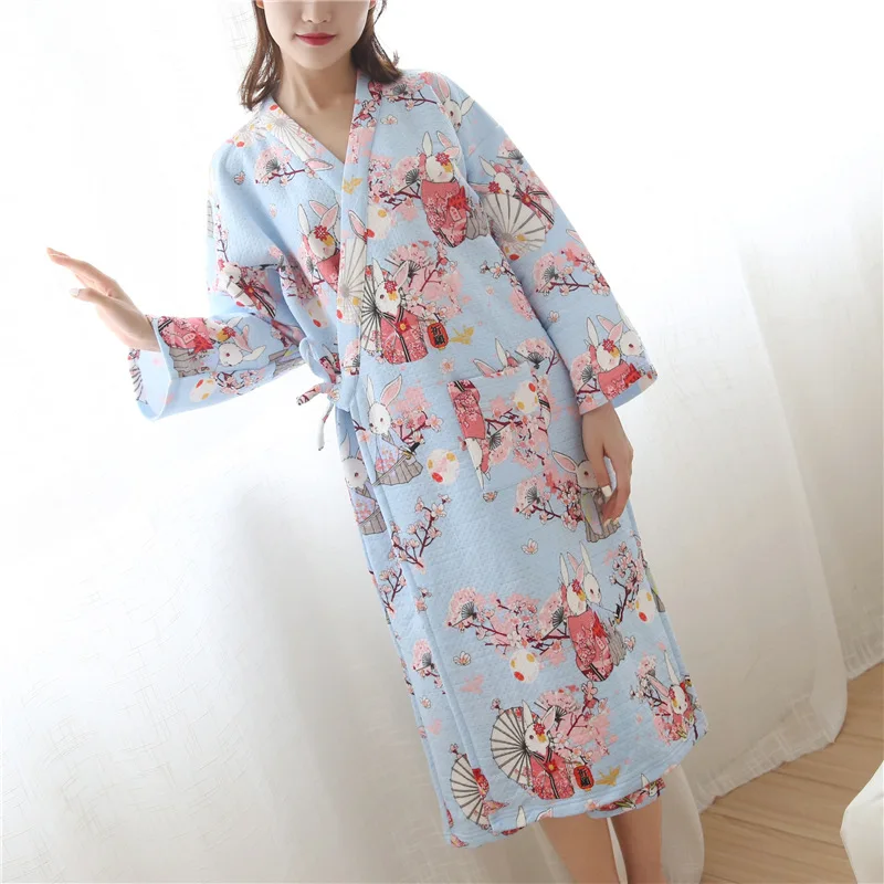 light blue kimono robe woman (5)