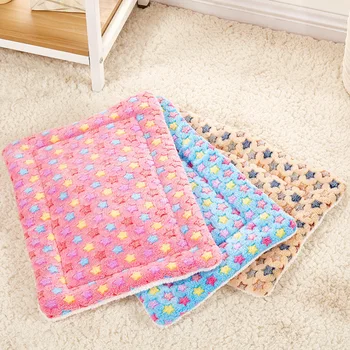 

Coral Fleece Dog Mats Pink Blue Soft Pet Supplies Sleeping Mat Dog Beds For Small Large Dogs Blanket Breathable House puppy bed