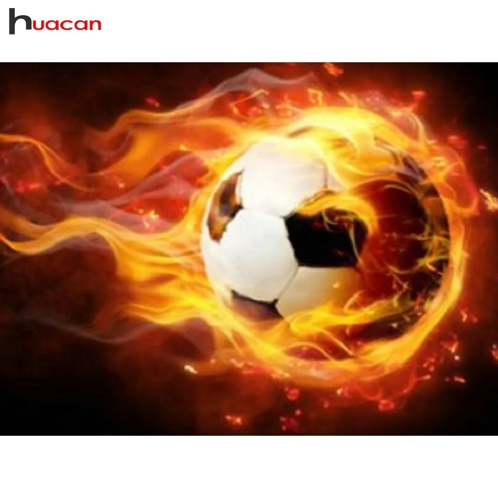 

Huacan Diamond Embroidery Cross Stitch Soccer DIY Diamond Painting Full Drill Resin Football Diamond Mosaic Cartoon Rhinestones