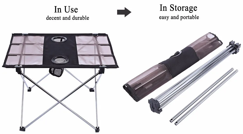 Портативный уличный Сверхлегкий складной стол из алюминиевого сплава, ткань Оксфорд, складной стол для кемпинга, туризма, пикника, стол с сумкой