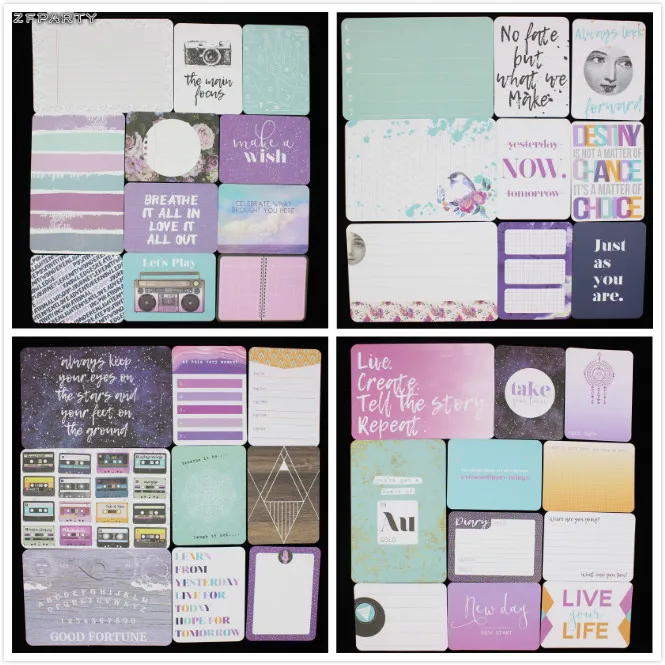 

ZFPARTY 40pcs Live Your Life Double-side Printed Cardstock Die Cuts for Scrapbooking Happy Planner/Card Making/JournalingProject