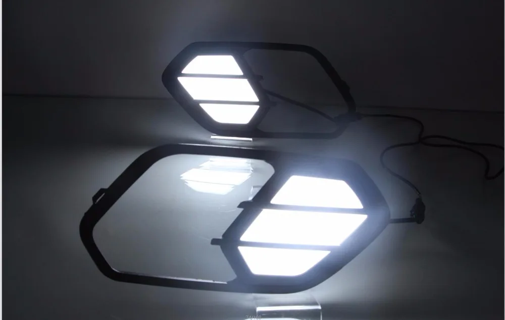Osmrk светодиодные дневные ходовые огни drl для Ford Kuga- с желтым поворотным сигналом, функцией диммера и беспроводным управлением