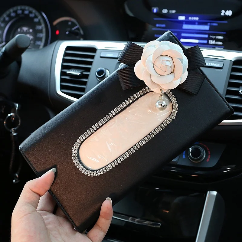 Flower-Diamond-Leather-Hanging-Tissue-Holder-Box-for-Car-Sun-Visor-Tissue-Holder-Auto-accessories-13ic