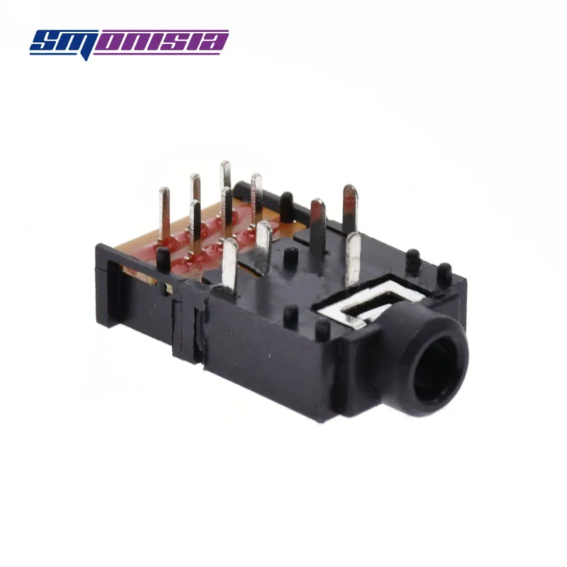 Smonisia 500 шт. PJ-3F07 11 P все пластиковые 3.5 гарнитуры Джек гнездо встроенного аудио
