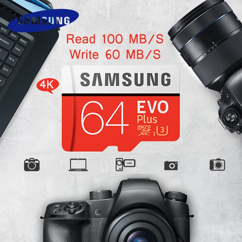 Оригинальный Samsung Micro SD карта 32 ГБ Class 10 карт памяти Evo + EVO Plus MicroSD 256 ГБ 128 ГБ 64 ГБ 16 ГБ TF карты картао де memoria