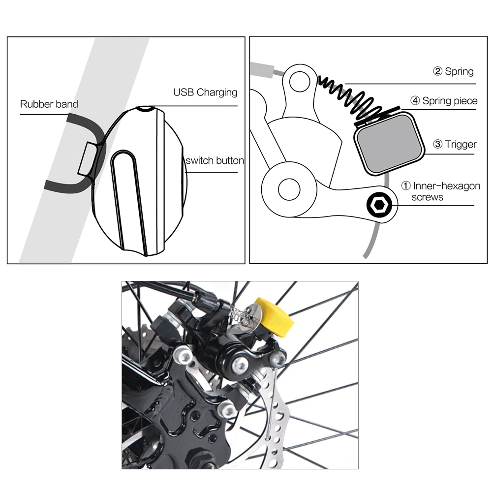 Best Lixada Bicycle Light USB Rechargeable Bike Brake Tail Lamp Safety Warning Bike Lights LED Rearlight for Night Riding 4 Colors 3