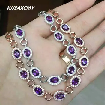 

KJJEAXCMY Natural Amethyst female bracelet, inlaid jewelry wholesale, S925 silver wholesale
