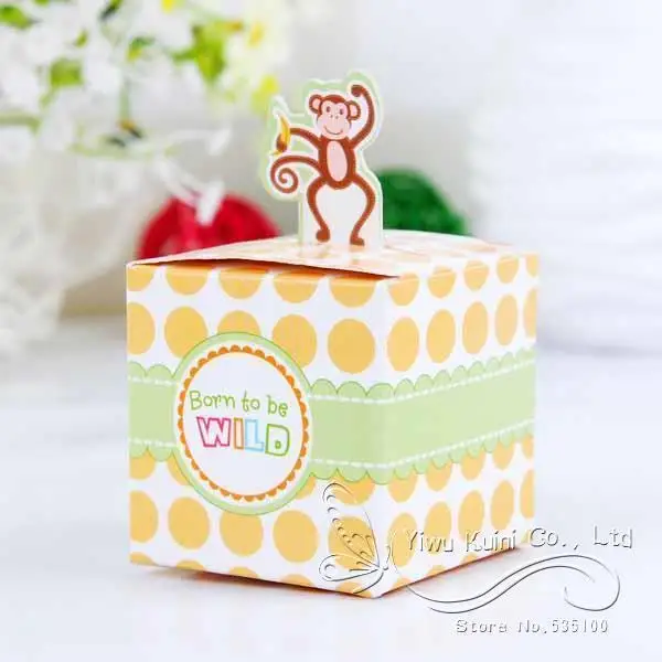 

Happy Monkey Candy Box Birthday Party Decorations Kids Circus Animal Paper Baby Shower Goodie Bag Gift Chocolate Box