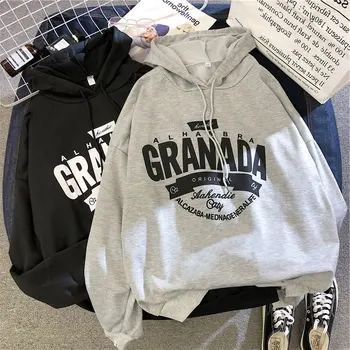 

Moletom Feminino 2019 Autumn Womens Sweatshirts Hoodies Korean Ulzzang Harajuku Letters Thin Hooded Sweatshirt Female Loose Coat