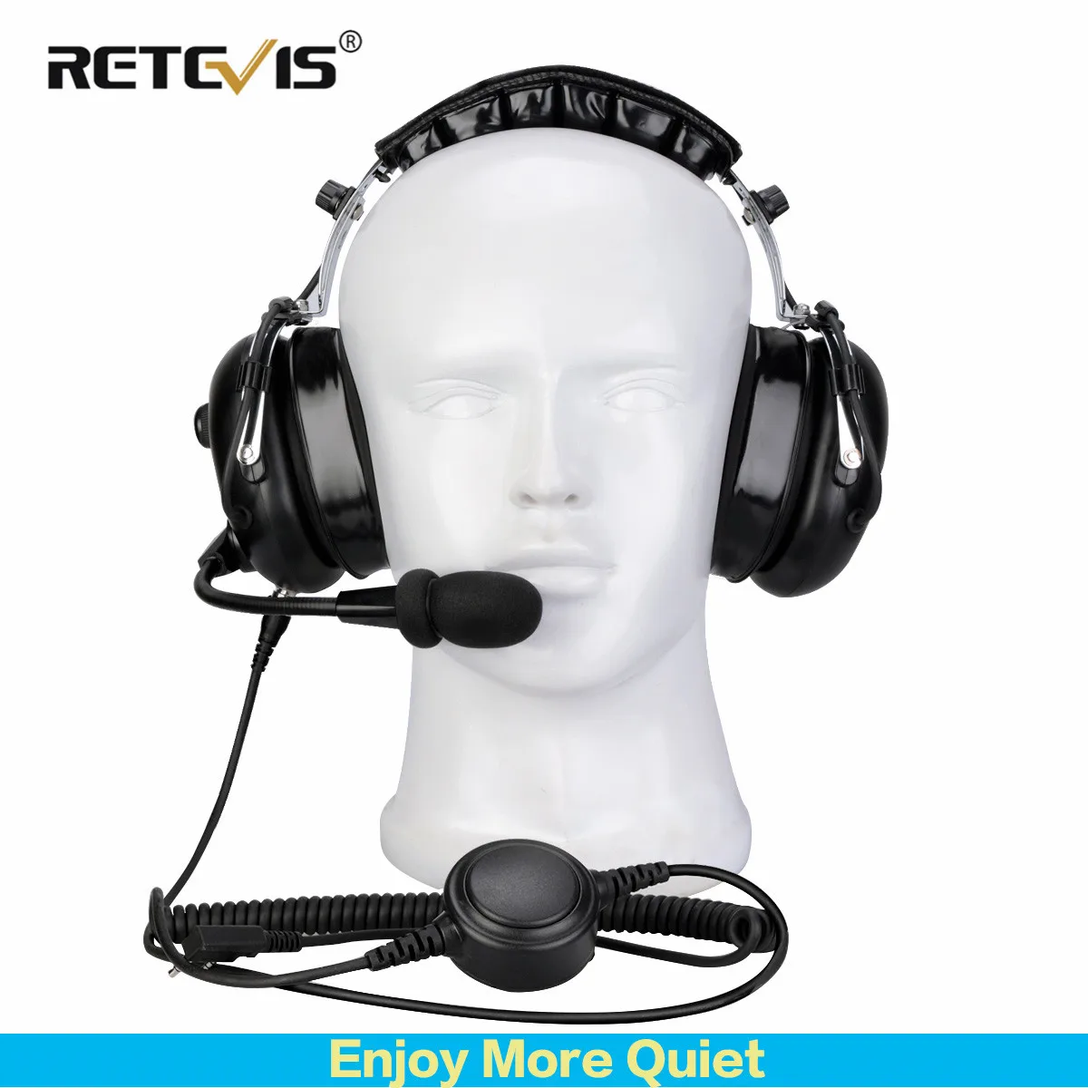 Звукопоглощающие наушники Retevis Black EH070K 2 pin Binaural Sleep Work гарнитура для Kenwood Baofeng Звукоизоляционная 24dB анти-шум