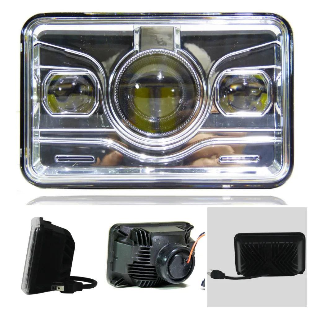 

2PCS 4X6" 45W LED Headlights Light Bulbs Crystal Clear Sealed Beam Headlamp DRL Hi/Lo Beam LED Headlight for Trucks