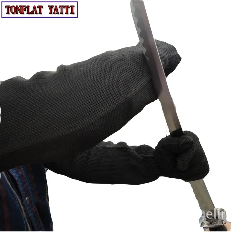 New 55cm Long Sleeved Anti cutting Gloves Blackself Defense Knife Cut