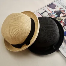 2016 Unisex Classic England Style Braid Straw Bowknot Ribbon Sun Hat Panama straw Hats free shippin