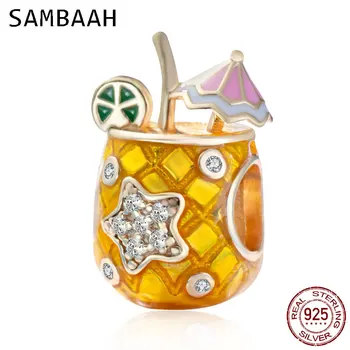 

Sambaah Tropical Drink Charm 925 Sterling Silver Mixed Enamel Summer Fun Sunset Beads fit Pandora Style Summer Bracelet CWS0187