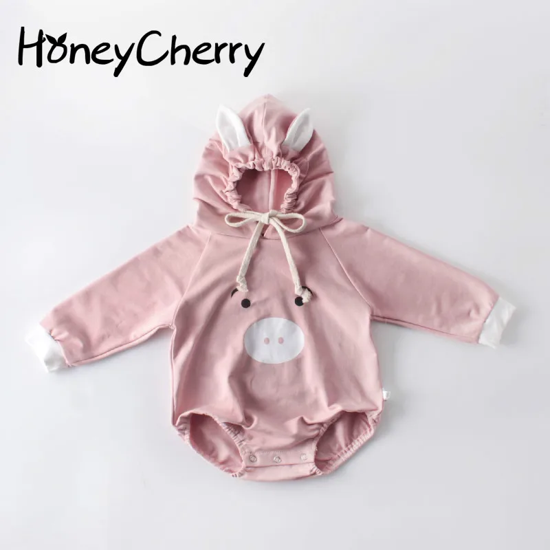 

2019 new Newborn Bodysuits fall newborn baby clothes hooded long-sleeved leotard climbing clothes baby Bodysuits