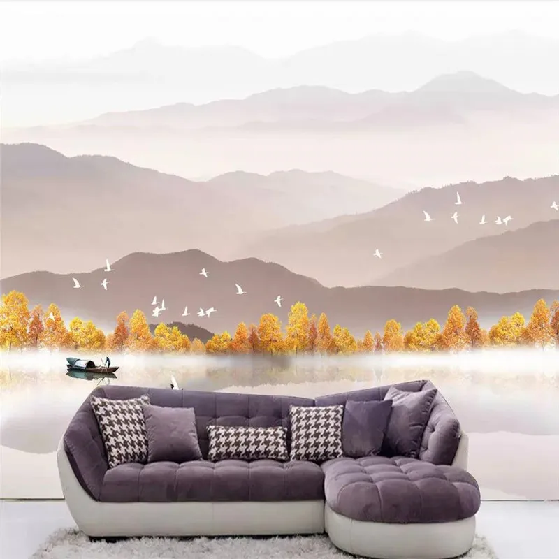 

Custom wallpaper HD beautiful autumn landscape background wall high-grade waterproof material
