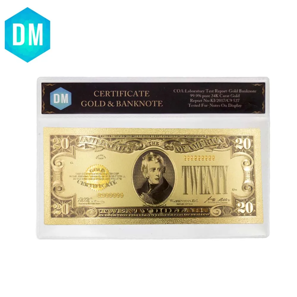 Бизнес Подарочные сувениры американская 24 k Коллекционная Золотая банкнота один доллар 999,9 золотые банкноты из фольги Note с КоА рамкой - Цвет: BNT-USD-1928-20