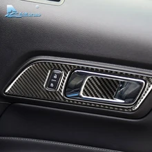 Velocità in fibra di carbonio Porta interna Maniglie Ciotola del Portello Decorativo per la Ford Mustang Auto Adesivi Per Auto Auto-Styling 2015 2016 2017