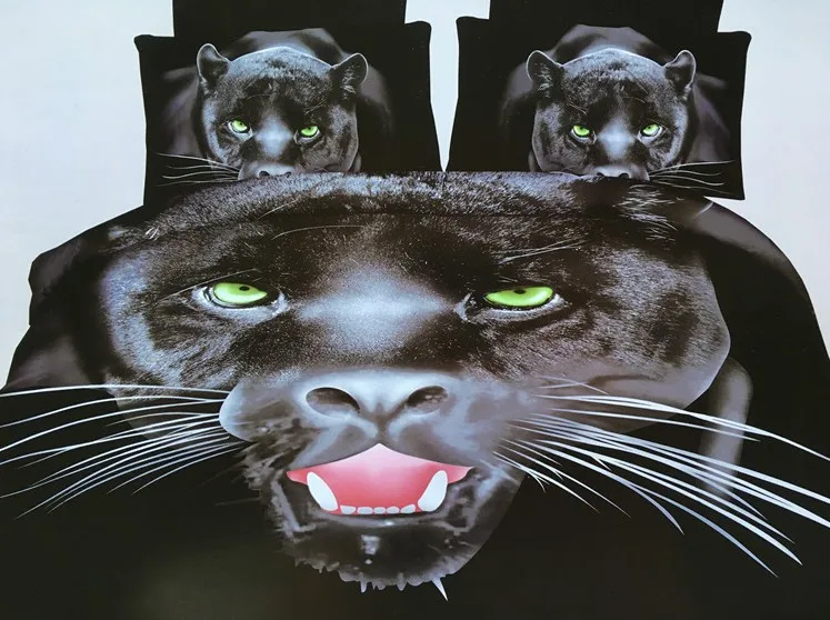 3D Black Panther Bedding set Queen size Full double quilt duvet cover bed in a bag sheet spread