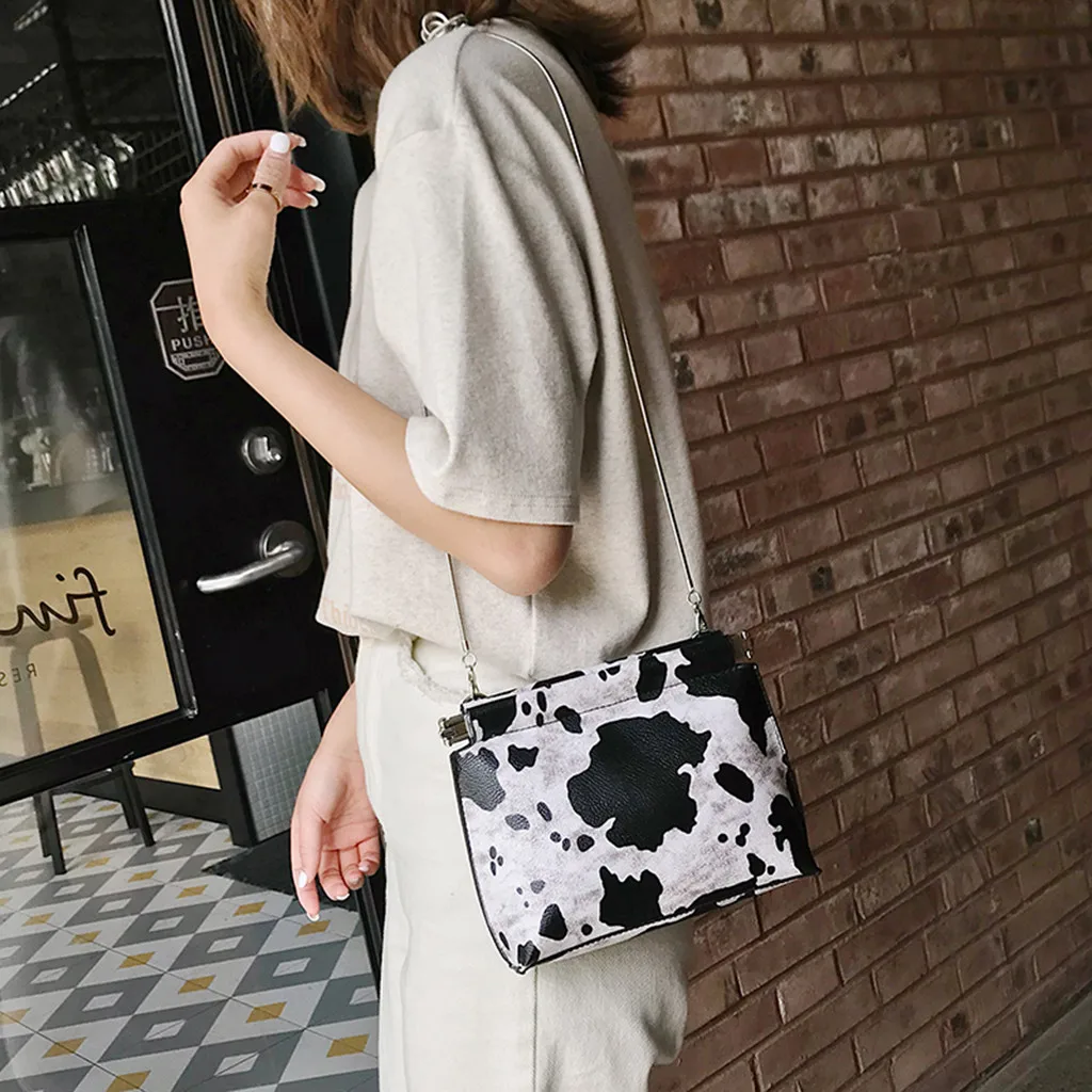 Лето Новое поступление Женская сумка на плечо с рисунком коровы, женская сумка на цепочке, маленькая квадратная сумочка, одна сумка-мессенджер# Zer