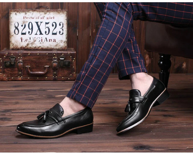 Men's Casual Shoe Loafers Breathable Slip-On Shoes Loafers Men Leather Mens Shoes Casual Men Loafers' Leather Plus Size Socks    (14)