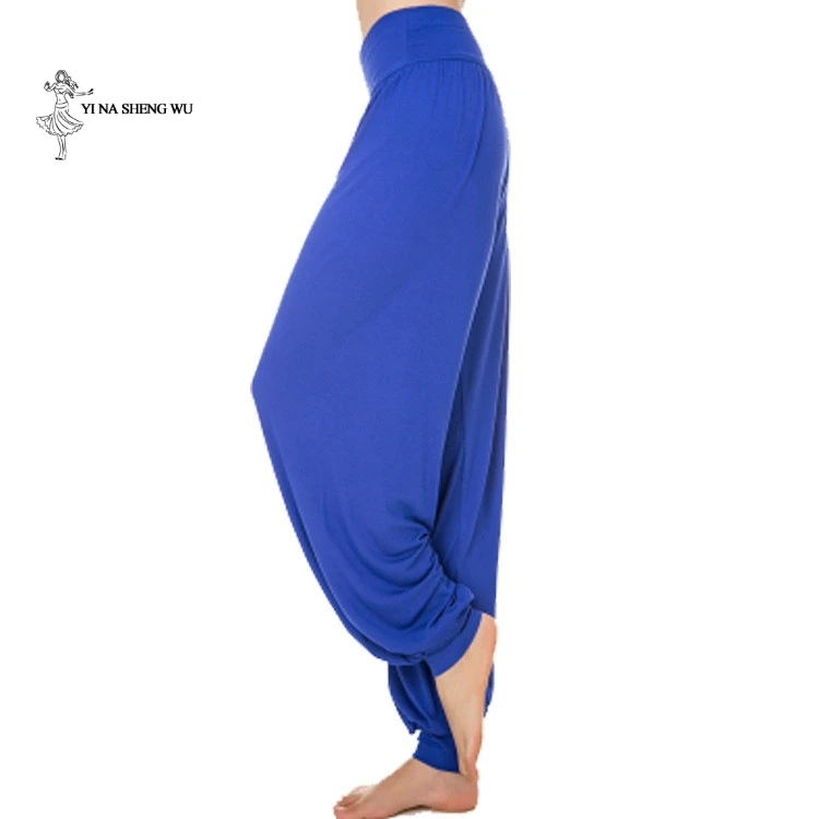Новые женские повседневные брюки-шаровары больших размеров женские брюки для занятий танцами костюм для йоги большие размеры длинные брюки шаровары танцевальная одежда - Цвет: Royal blue