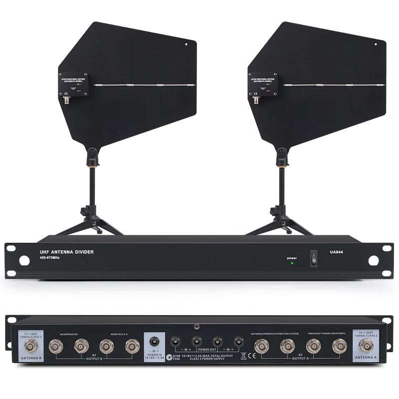 400 미터 액티브 지향성 안테나 무선 시스템 470-900MHz UHF 안테나 분배기 시스템 UA844 무선 마이크 용