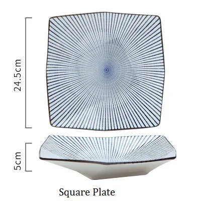 NIMITIME, японский стиль, керамическая фарфоровая миска для риса, тарелка для рыбы, тарелка для суши, тарелка, посуда - Цвет: square Plate