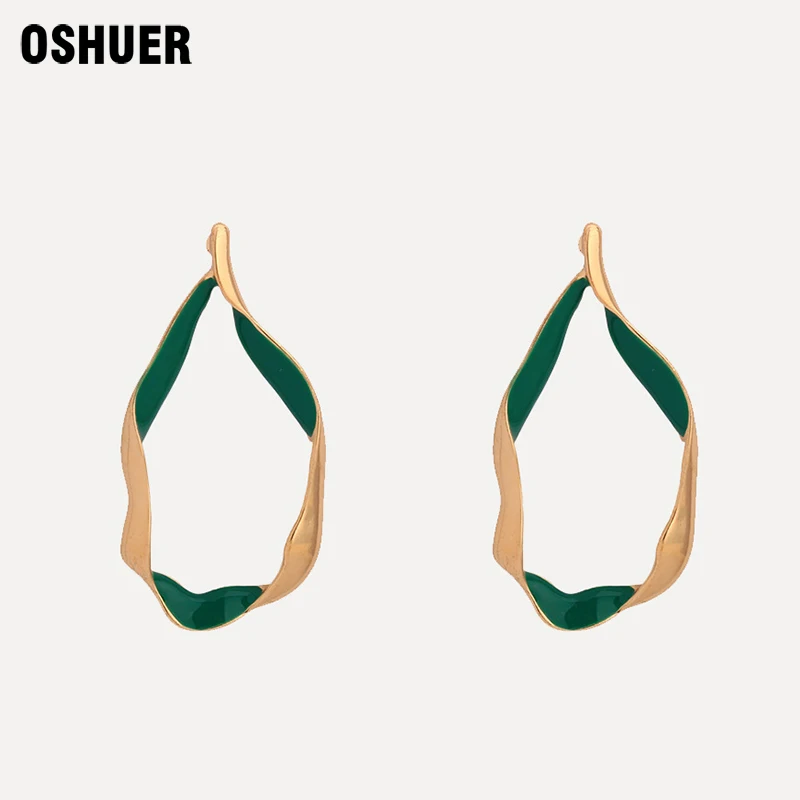 

OSHUER Water drop oil Simple style gold-color Vintage Dangle earrings Statement Jewelry drop Earrings for women jewelry gift