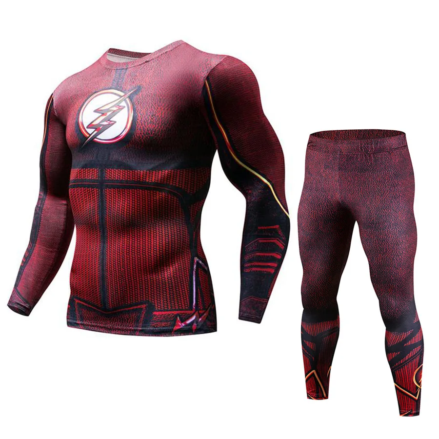 

Mens Sport Running Sets Compression T-Shirt + Pants Skin-Tight Long Sleeves Fitness Rashguard Training Clothes Gym Yoga Suits