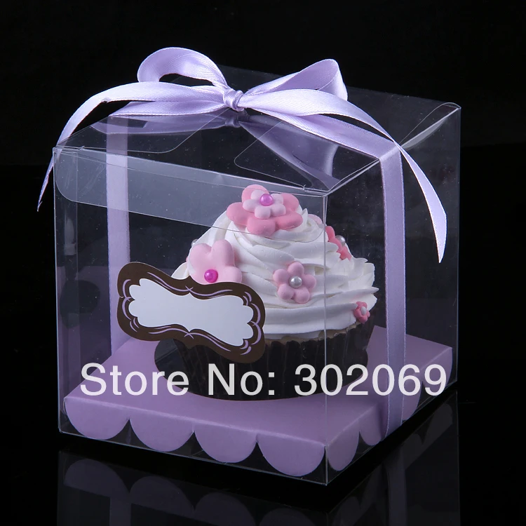 Одиночные пластиковые коробки прозрачные из ПП для одного капкейка 24 шт.|cupcake