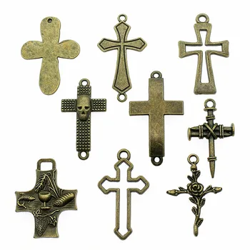 

5pcs/lot Charms Cross Antique Bronze Color Cross Charms Pendant Jewelry Cross Charms For Jewelry Making