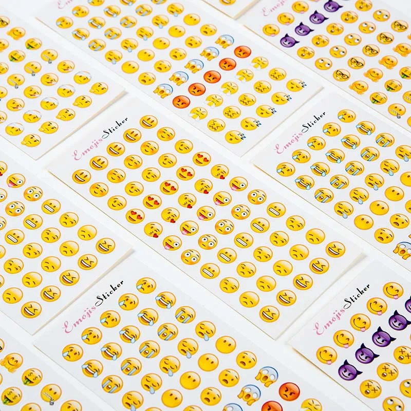 12 Sheets/Lot Emoji Stickers Mini Smile Face Sticker Emoji Message For Notebook School Children Stickers DIY Diary Decoration