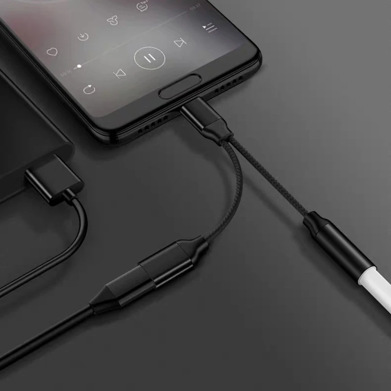 Usb type-C к сплиттеру 3,5 мм разъем AUX для зарядки type-C 2 в 1 сплиттер адаптер аудио конвертер кабель для телефона xiaomi huawei