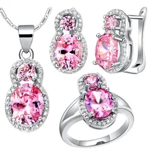 Кольцо роскошные Для женщин Цепочки и ожерелья Серьги Ювелирные наборы SA Made Розовый Популярные высококачественные костюмы