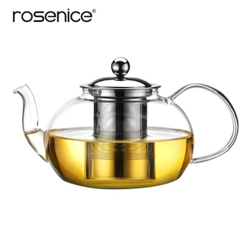 

1PC Glass Teapot Heat Resistant Transparent Tea Filter Handle Durable Glass Handhold Teapot Tea Jar for Family Tea 0.8L /1.2L