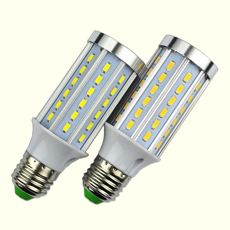 

No Flicker Full Watt 10W 15W 20W 25W 30W 50W E27 E14 LED lamp Corn light 5730SMD 85V-265V Aluminum Cooling High Power Bulb