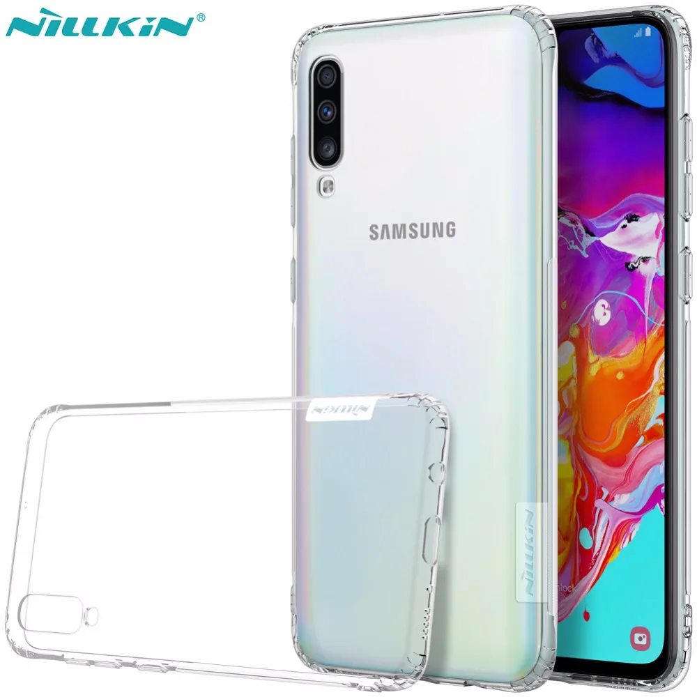 

Case For Samsung A70 Case Samsung Galaxy A70 Nillkin Nature soft TPU clear Transparent Back Cover with Retail Package