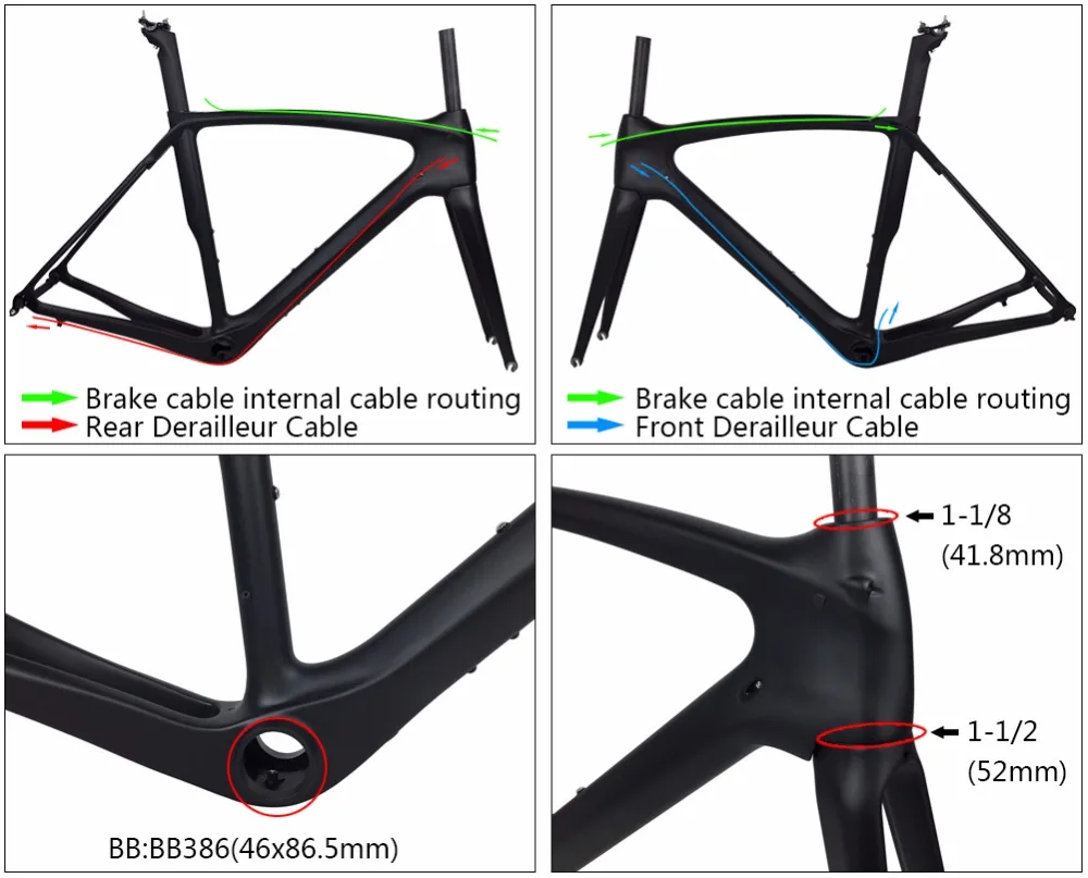 Excellent Spcycle 700C Cycling Road Carbon Bicycle Frames,China Factory OEM Full carbon Fiber Road Bike Frame+Fork+Seatpost+Headset 26