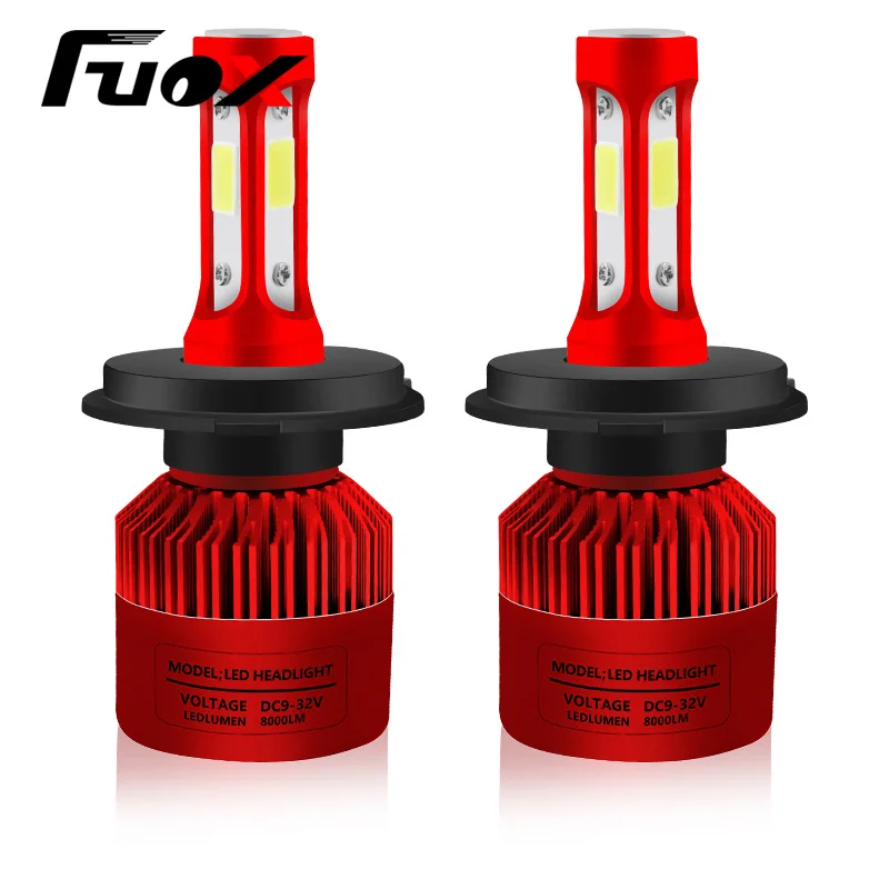 2Pcs H4 LED H7 H11 H1 H3 9005 9006 Auto Car Headlight 72W 8000LM High Low